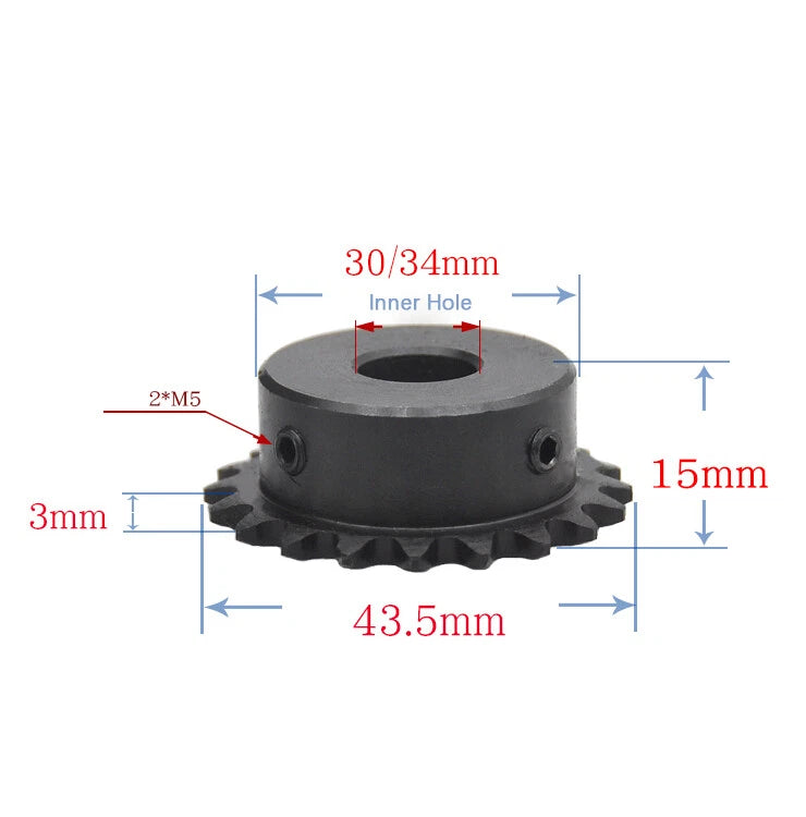 1/4"(6.35mm) Pitch 04C Roller Chain Sprockets 9T-24T Sprocket Wheel Bore 5-20mm