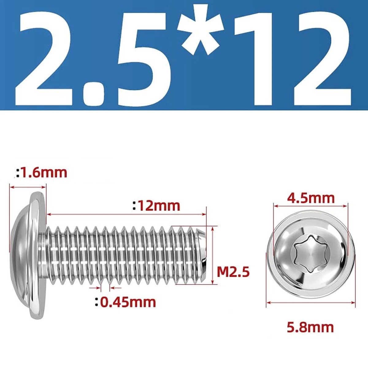 Torx Flanged Button Head Screws — 18 - 8 Stainless Steel, ISO 7380 - 2, M2 to M8 - HomeDIYer