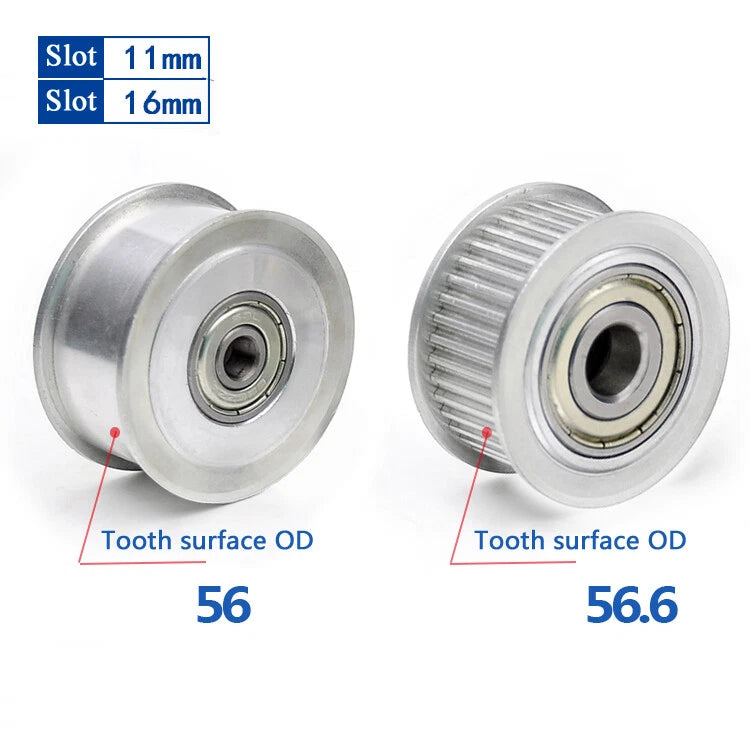 3M Smooth/Tooth Idler Drive Pulley 15T-60T Bore 3-17mm For 6/10mm Width Belt