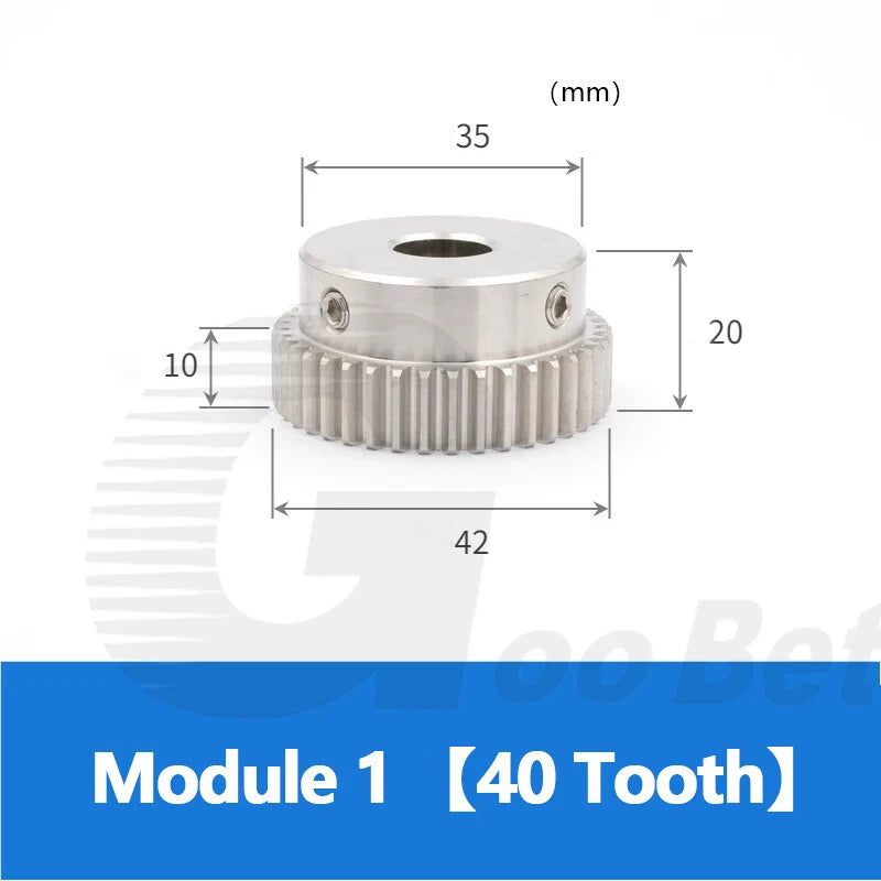 Spur Gear Stainless Steel Module 1 with Hub 15 - 40 Tooth Motor Pinion Precision