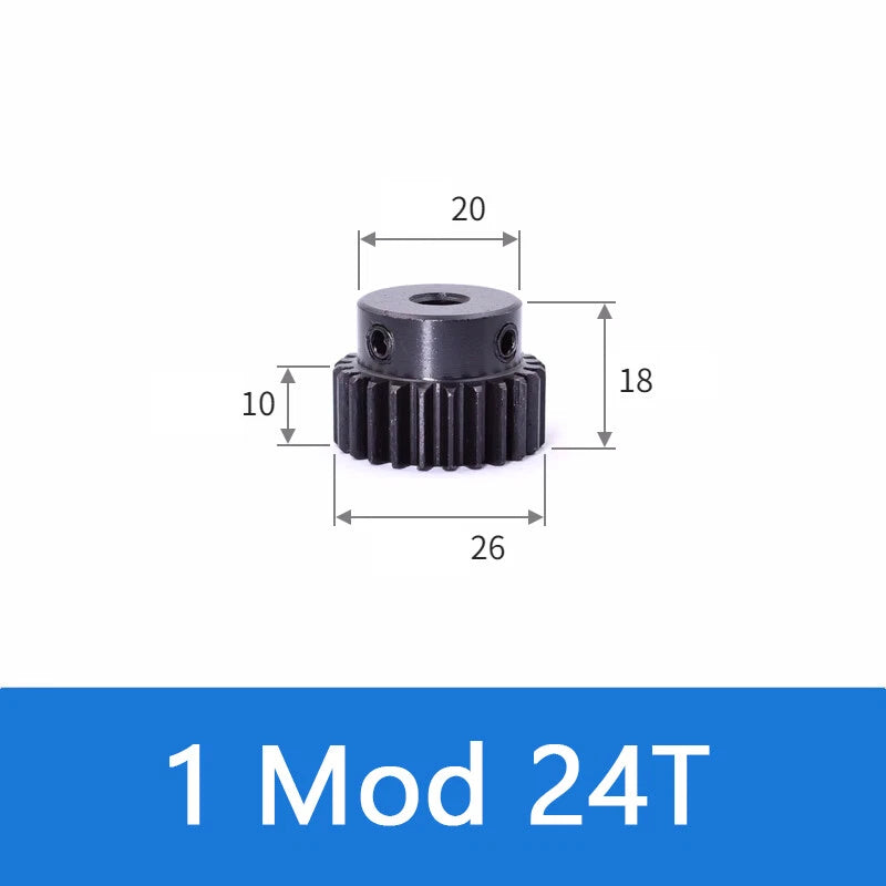 Spur Gears 1 Mod Transmission Gear With Step 45# Steel Pinion Motor Gear 12T~52T