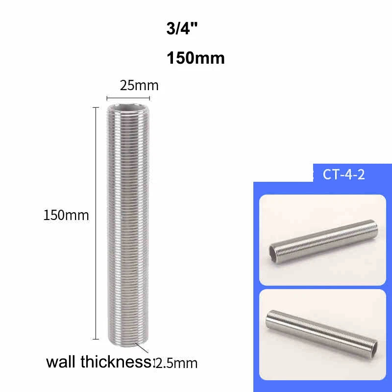 Male Thread Stud Rod A2 Stainless Steel Connector Pipe Fitting — 1/4" to 2"