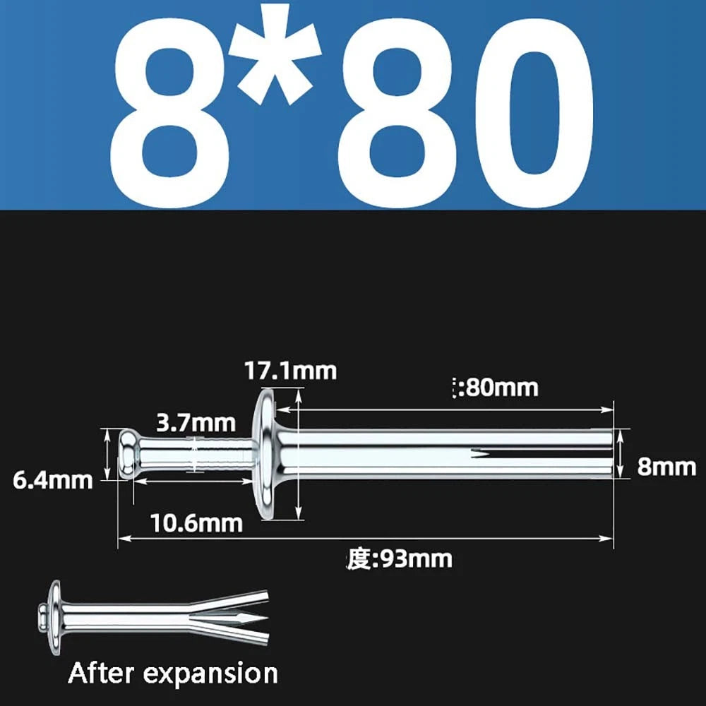 M6 M8 Galvanized Expansion Bolts — Metal Impact Anchors for Concrete & Masonry