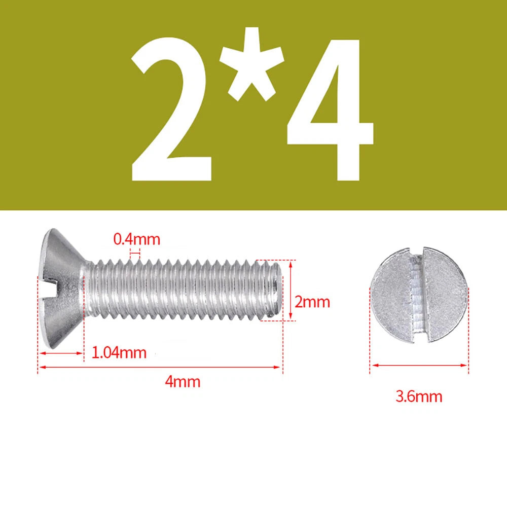 M1.6–M8 A2 Stainless Steel Flat Head Slotted Machine Screws | Countersunk Bolts