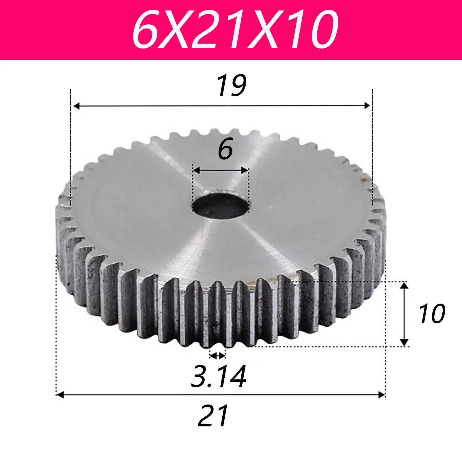 1 Modul 45# Steel Spur Gears Pinion Gear Thick 10mm 8-200 Teeth Dia 18~153mm