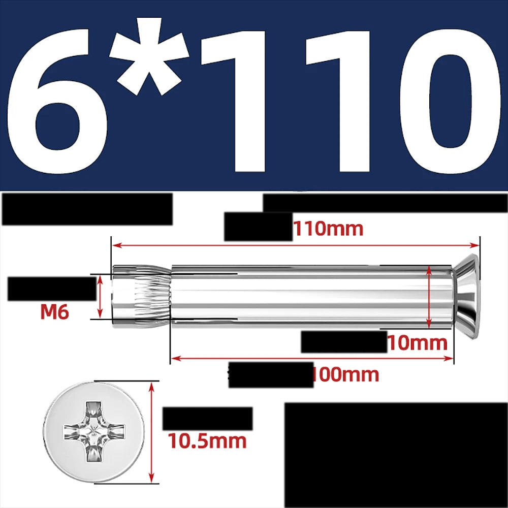 Sleeve Anchor Countersunk Phillips Expansion Bolts M6–M12 | 304/201 SS & Zinc