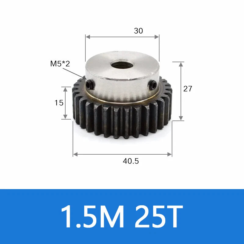 Spur Gear 45# Steel Transmission Gear 1.5/2 Mod 12-27 Teeth With Step Motor Gear