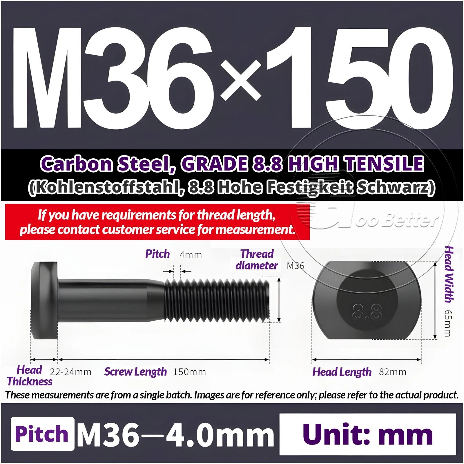 T-Slot Bolts M22 - M42 T Track Bolts 70mm to 500mm Long GRADE 8.8 HIGH TENSILE