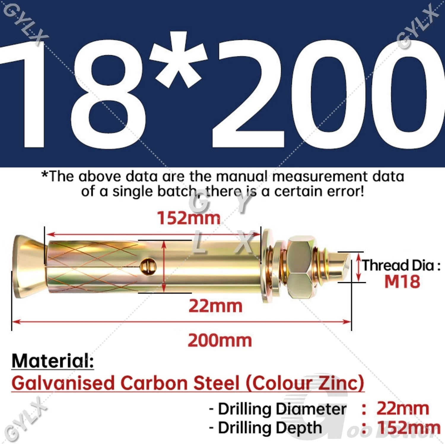 Concrete Expansion Bolts Wall Anchor Screws — M6 to M20 | Stainless Steel & Zinc Plated