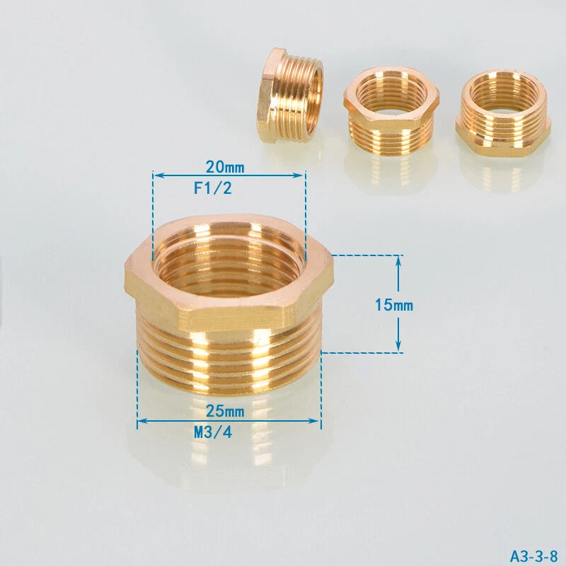 3/4" BSP Brass Pipe Fittings – Straight, Elbow, Tee, Union & Reducer Connectors