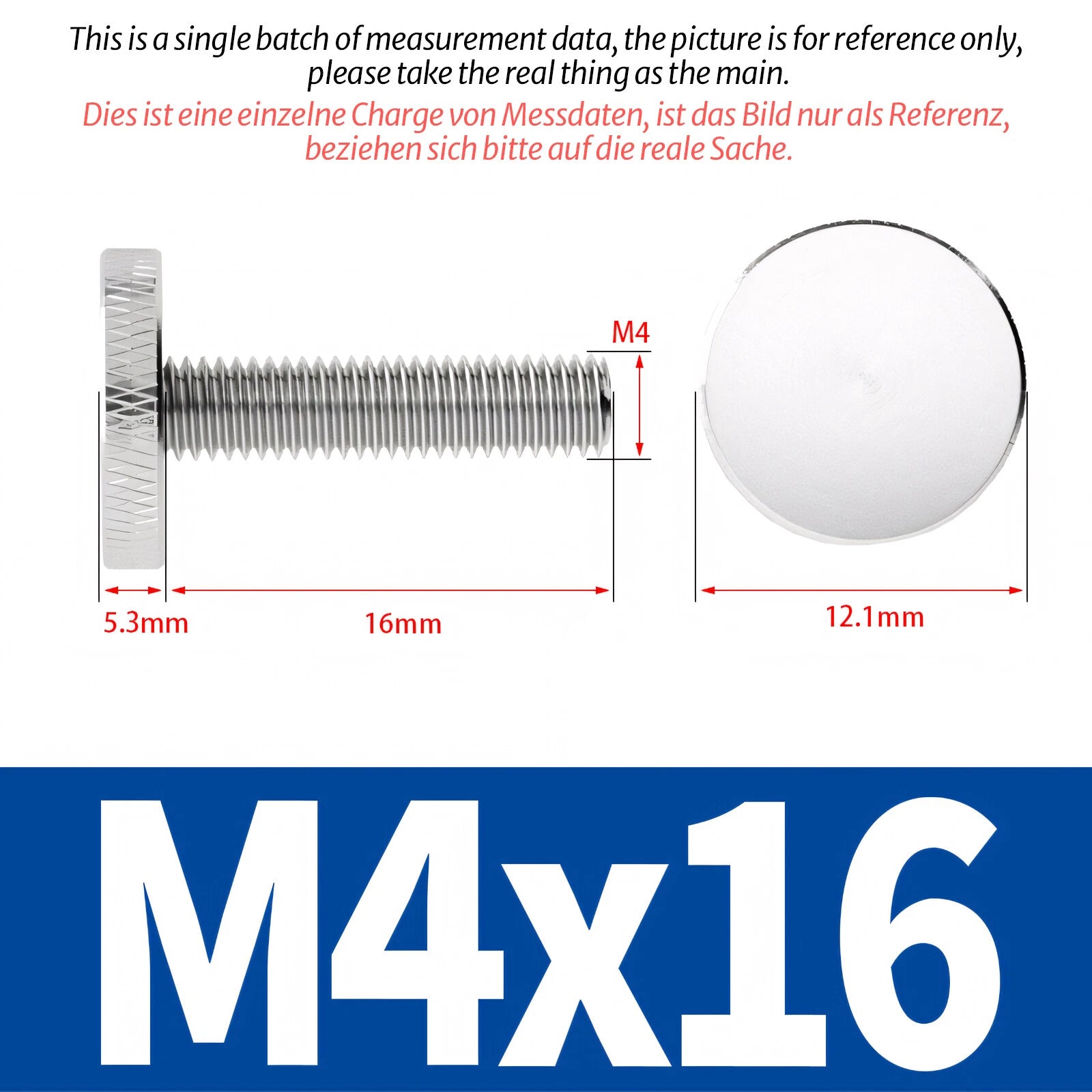 Knurled Thumb Screws with Large Flat Head — A2 Stainless Steel & Galvanized, M3 to M10