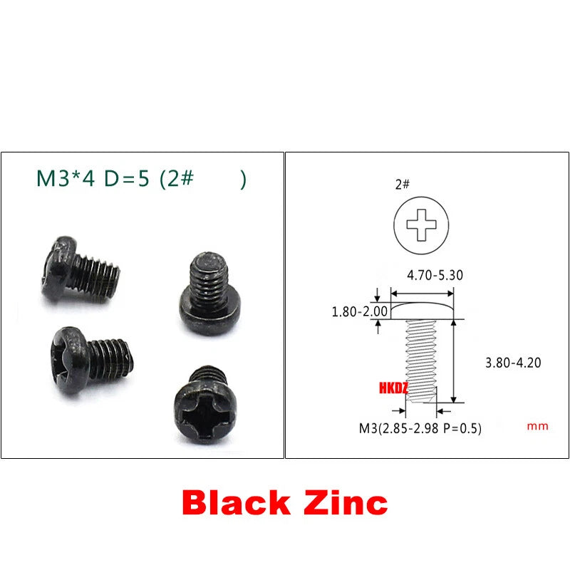 M3 Phillips Umbrella Round Head Machine Screws – Carbon Steel / 304 Stainless, 4–10mm, Multi Finishes