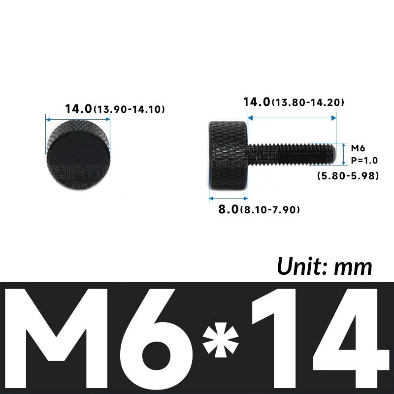 M6 Knurled Thumb Screws Aluminum Alloy DIY Hand Tighten Grip Knob Adjustmen Bolt