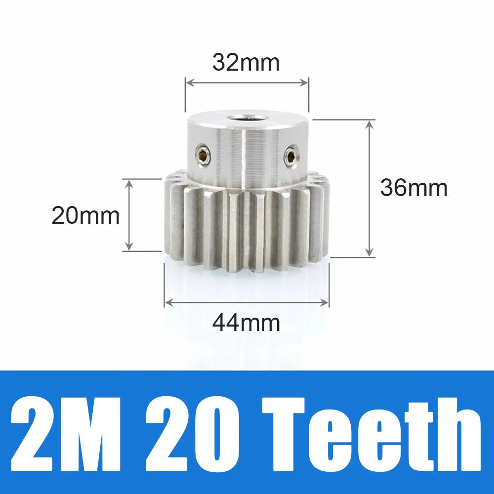 2 Module 12~30 Teeth, 8mm-25mm Bore Stainless Spur Gear, Drive Gearbox With Hub