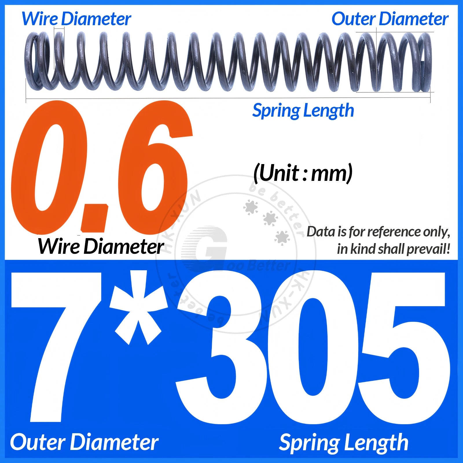 Length 305mm Compression Spring Pressure Springs OD 3-60mm Wire Dia 0.3mm-6.0mm