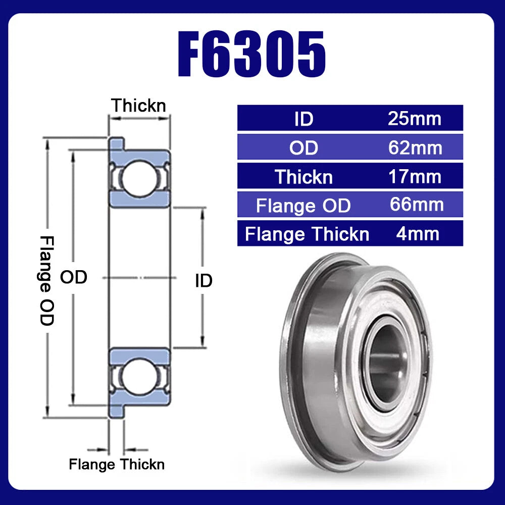 F6300 to F6702 2Z (ZZ) Bearing Steel Micro Double Shielded Flange Ball Bearings