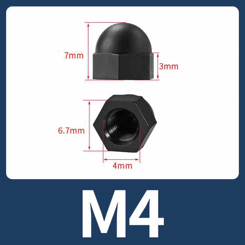 Nylon Plastic Screw Caps-Hex Nut Cover Protective Cap Set for Bolts Black/White