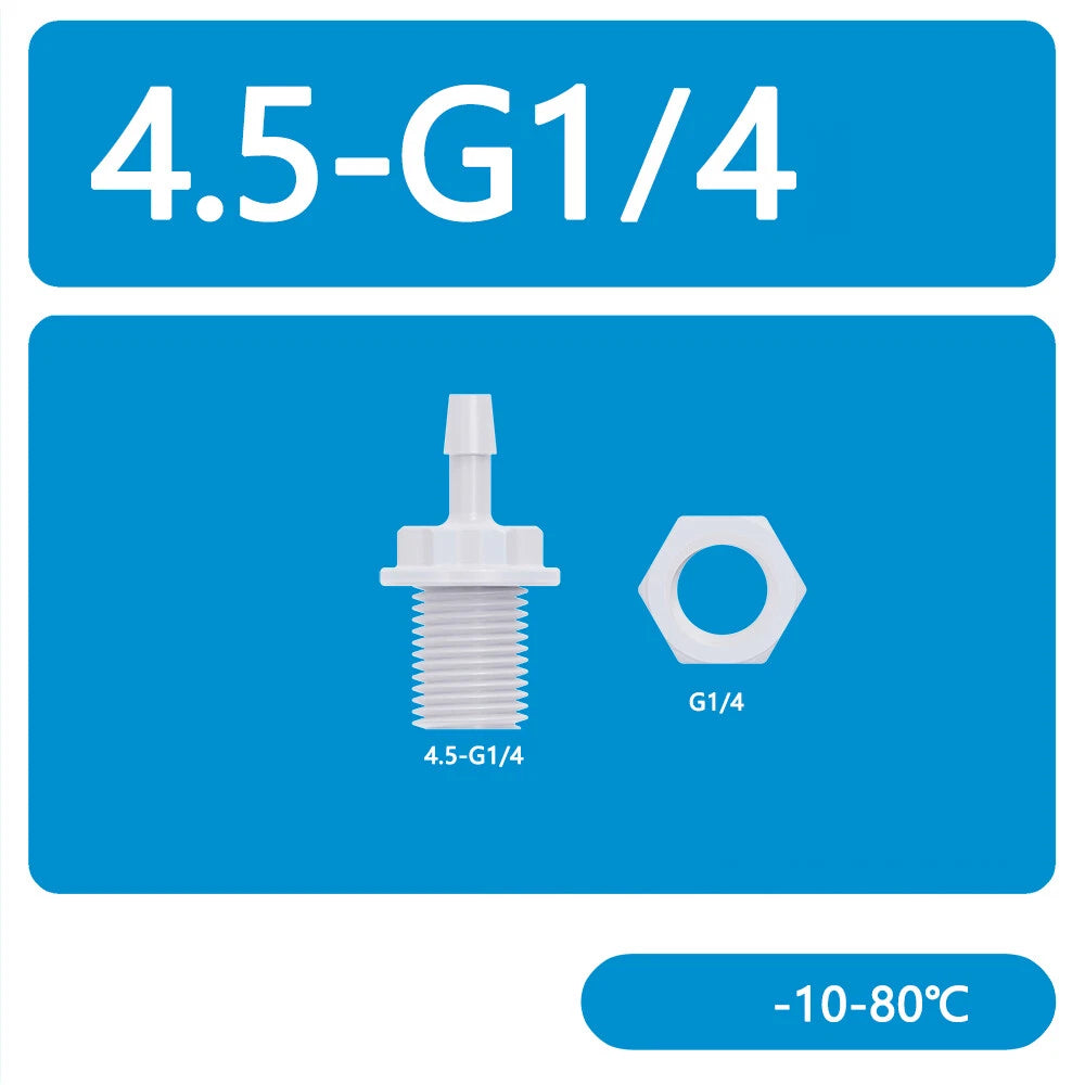 BSP Metric Male Thread Plastic Hose Connector — Straight Barbed Joiner (PP/PE, 1/8" to 3/4")