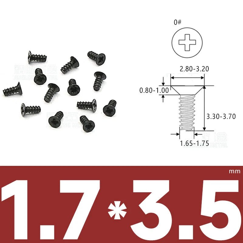 Phillips Countersunk Flat Head Machine Screws M1.2–M1.8 | Zinc & Nickel Plated - HomeDIYer