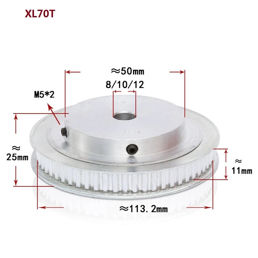 XL10-100T Timing Belt Pulley Pitch 5.08mm Synchronous Wheel Tooth Width 11mm