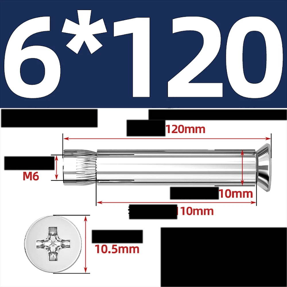 Sleeve Anchor Countersunk Phillips Expansion Bolts M6–M12 | 304/201 SS & Zinc
