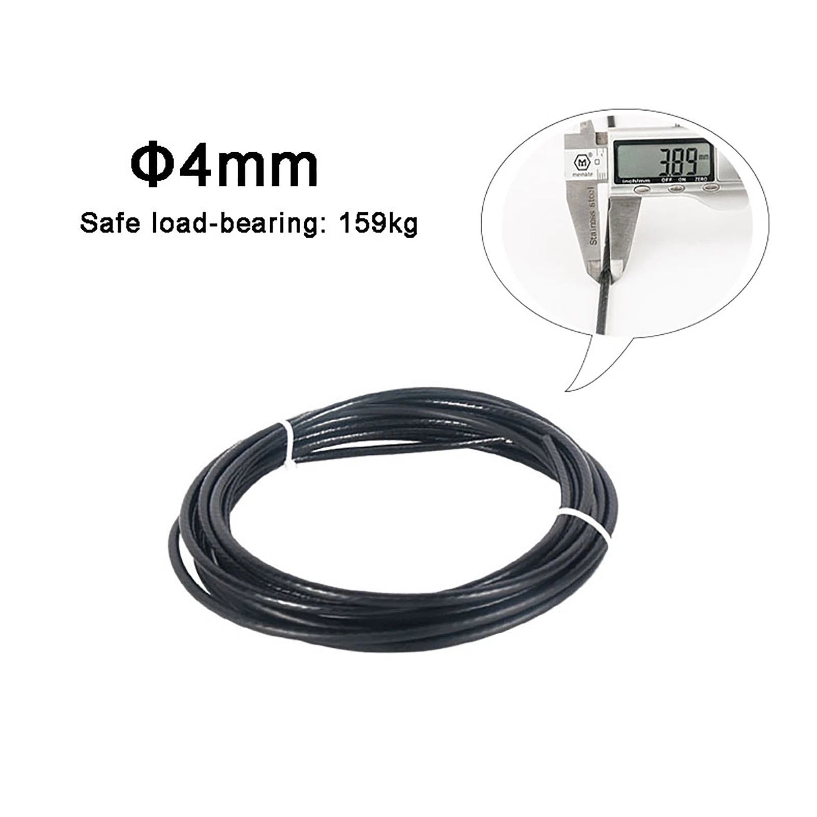 Stainless Steel Wire Rope Lifting Metal Cable Clear Black PVC Coated Φ0.6mm-5mm