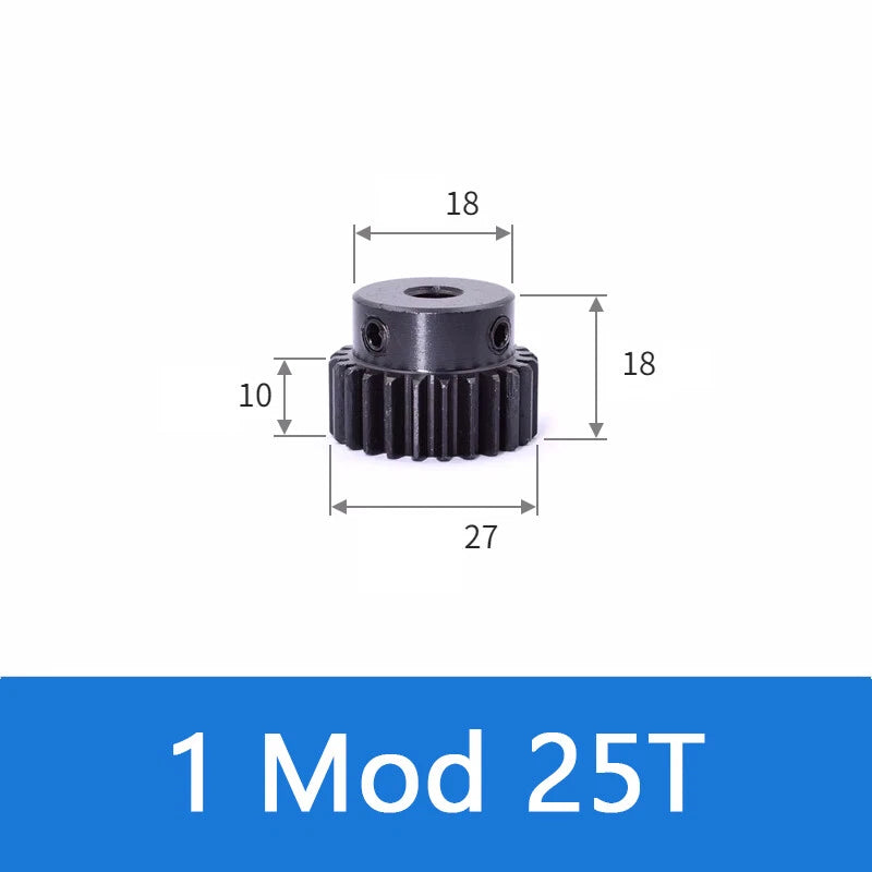 Spur Gears 1 Mod Transmission Gear With Step 45# Steel Pinion Motor Gear 12T~52T