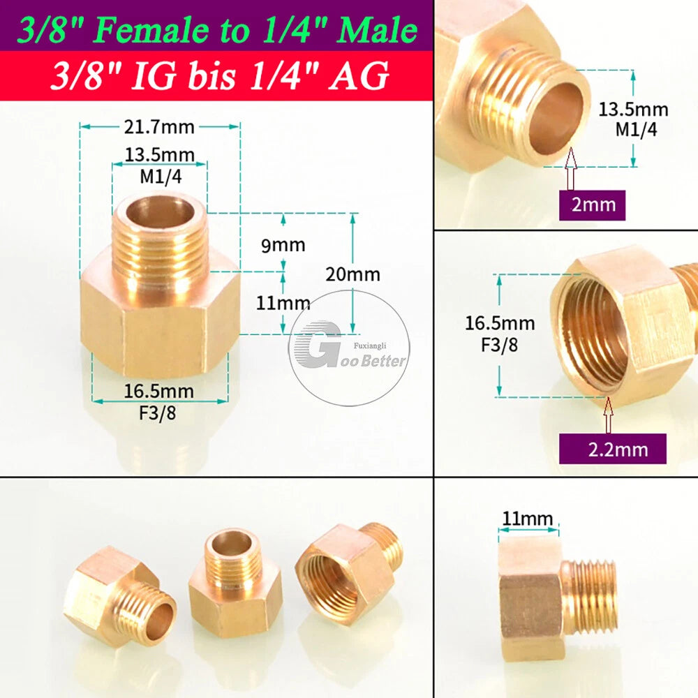 BSPT Reducing Adapter Fittings — Brass Female to Male, 1/8" to 2"