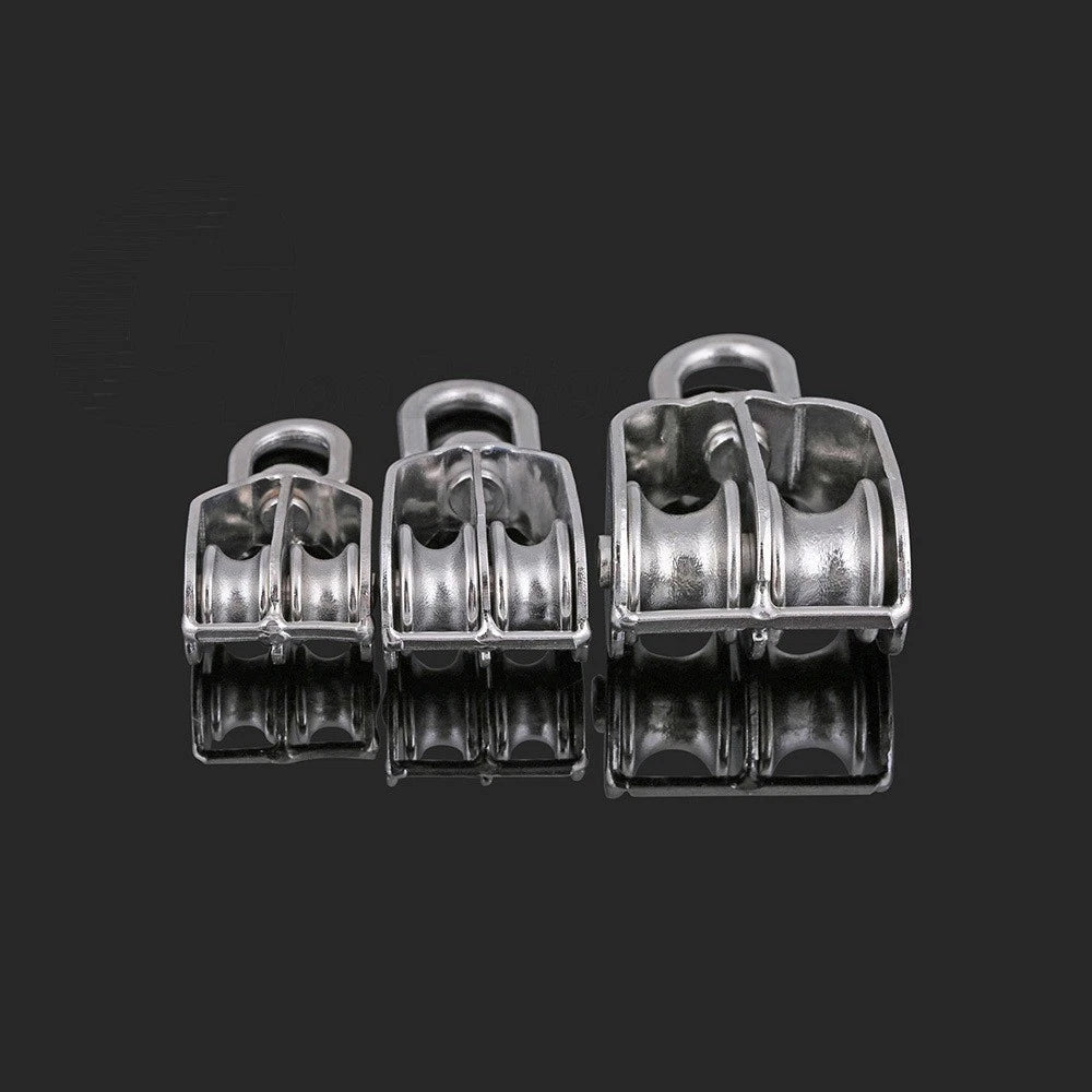Lifting Rope Pulley Swivel Hanging Wire Towing Wheel Heavy Duty Stainless Steel