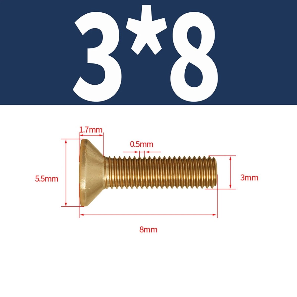 Brass Pozi Countersunk Machine Screws DIN 965 M2 - M8 Flat Head - HomeDIYer