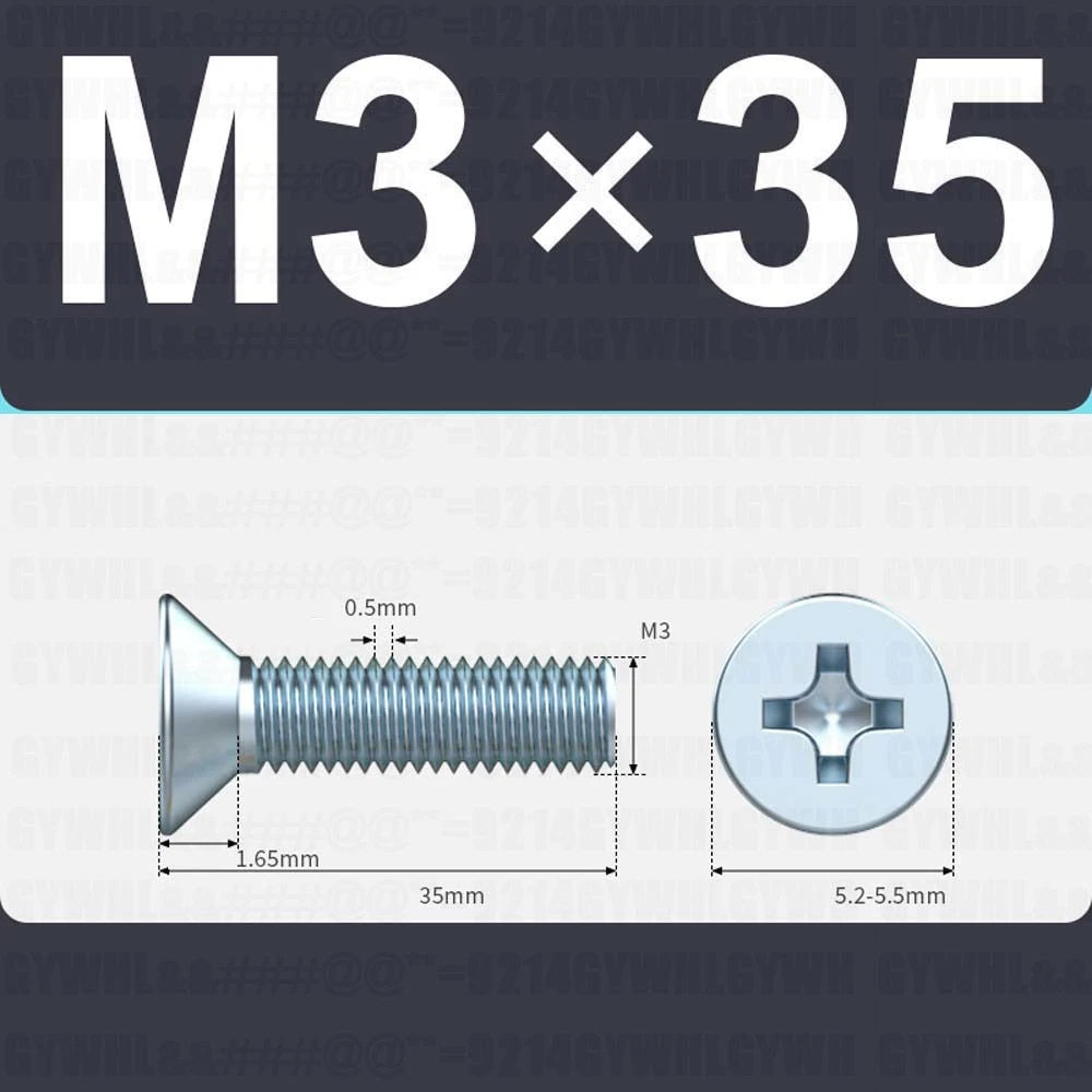 M3–M12 Zinc Plated Phillips Countersunk Machine Screws DIN 965 | Flat Head Bolts