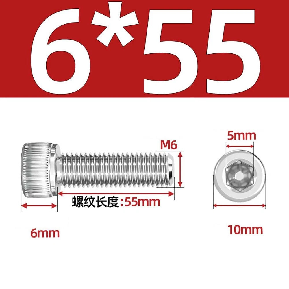 Socket Head Cap Screws – A2 Stainless Steel, M6 to M24, Hex Drive (DIN 912)