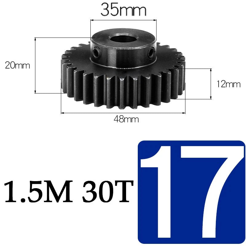 Spur Gears 1.5 Mod Transmission Gear With Step 45#Steel Pinion Motor Gear 30/80T