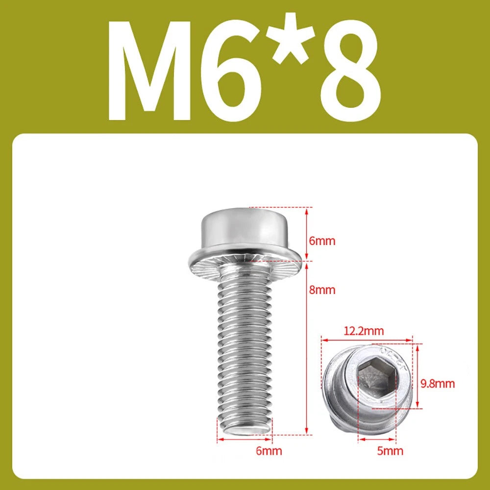 M5–M12 Flange Cap Head Hex Socket Screws – 304 Stainless Steel, Fully Threaded (8–60mm)