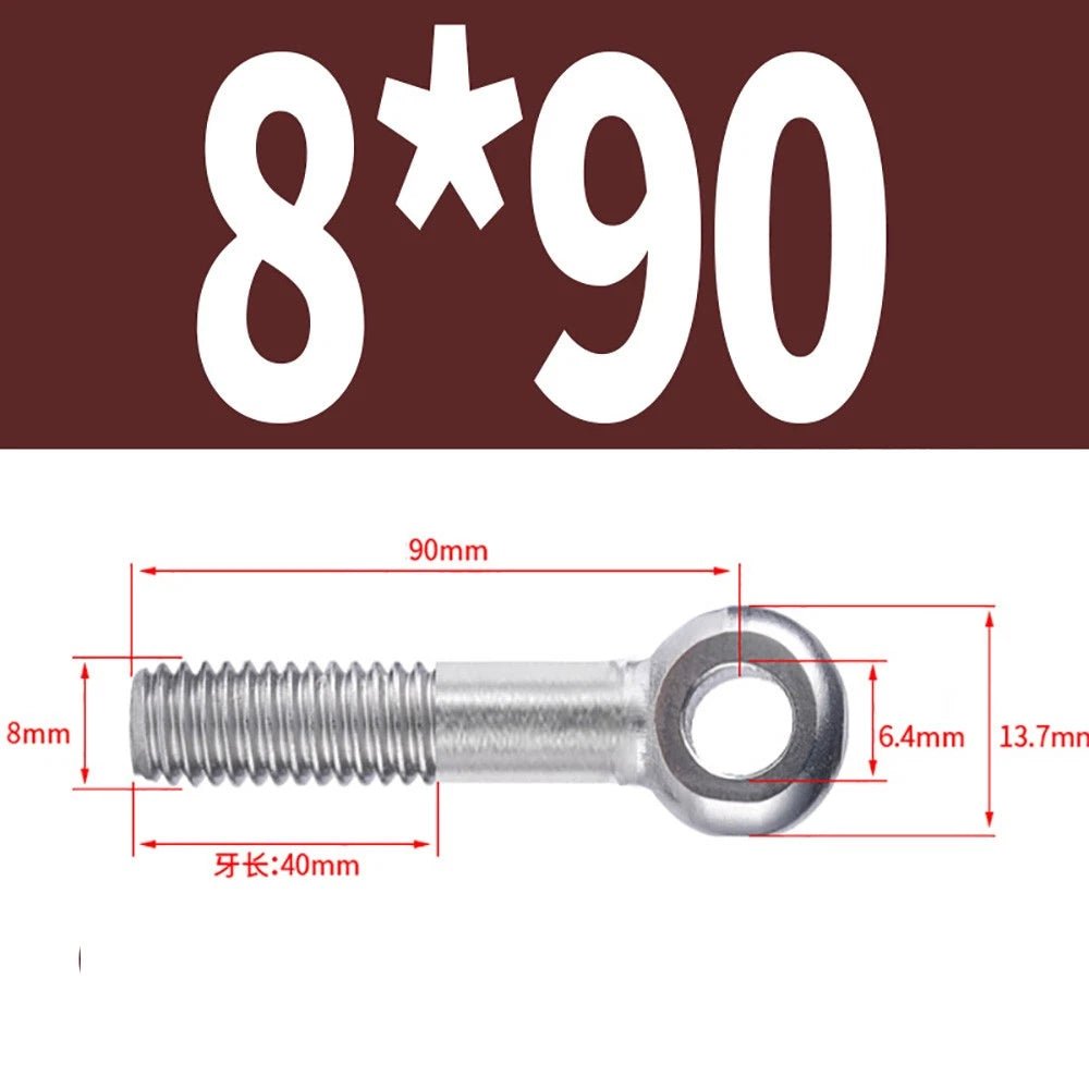 M5 - M24 A2 304 Stainless Steel Partially Threaded Forged Eye Bolts with Rings for Wire Rope & Hanging - HomeDIYer