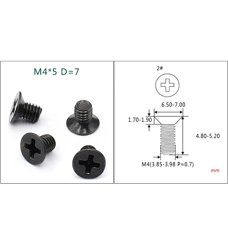 M4 M5 M6 Phillips Countersunk Screws – Zinc Plated Carbon Steel, 6–24mm Lengths (Bulk Pack)