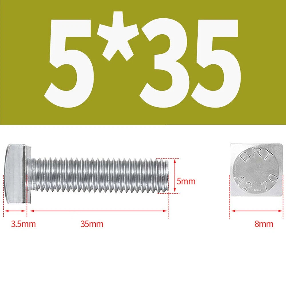 M4 M5 M6 Square Head Bolts Full Threaded – A2 304 Stainless Steel