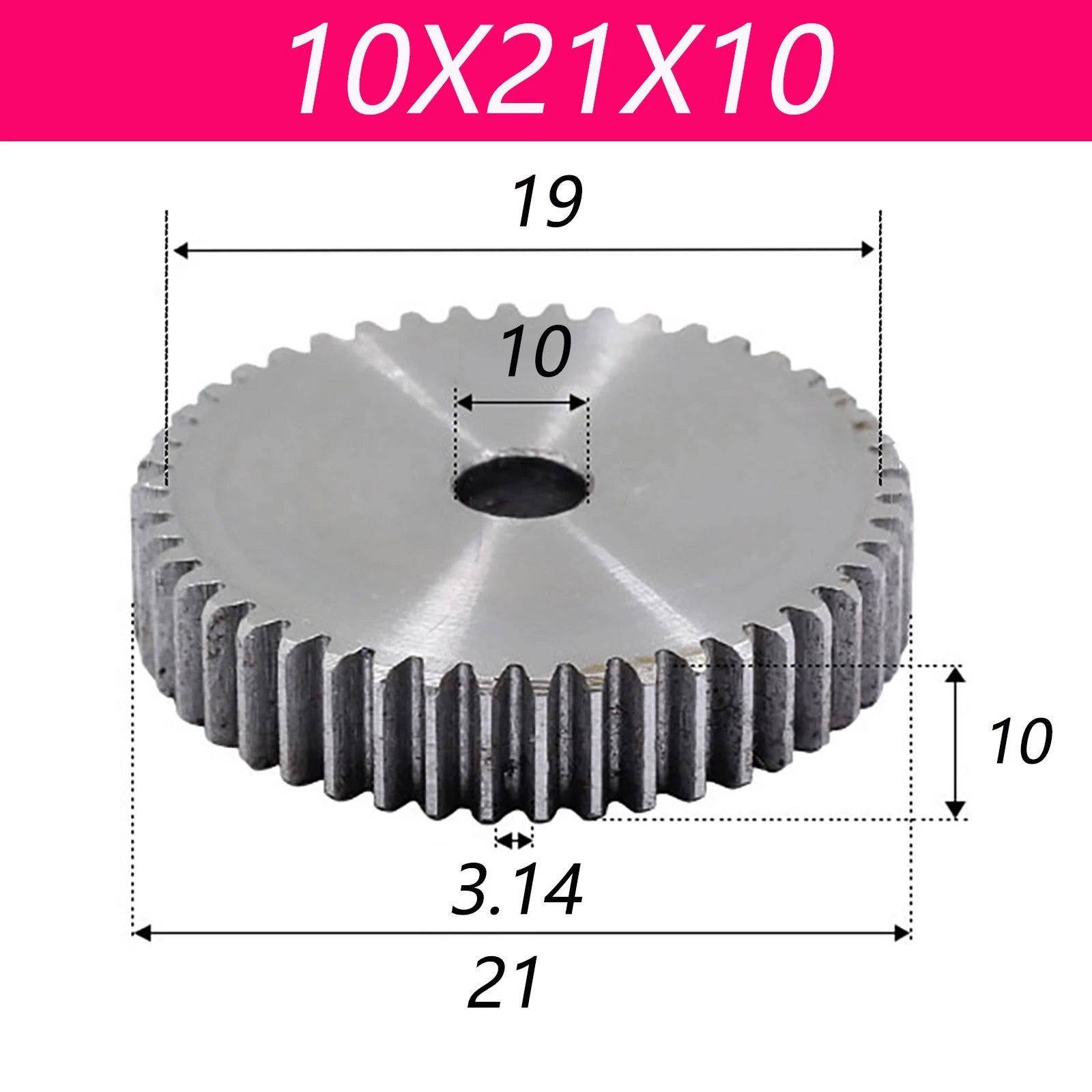 1 Modul 45# Steel Spur Gears Pinion Gear Thick 10mm 8-200 Teeth Dia 18~153mm