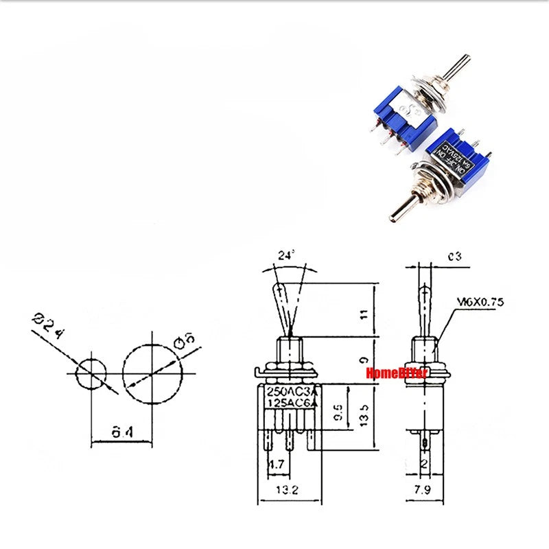 Mini Toggle Switch – MTS / SMTS / E-TEN / PS-102 / DS438 Series, 2 3 6-Pin Rocker Switches