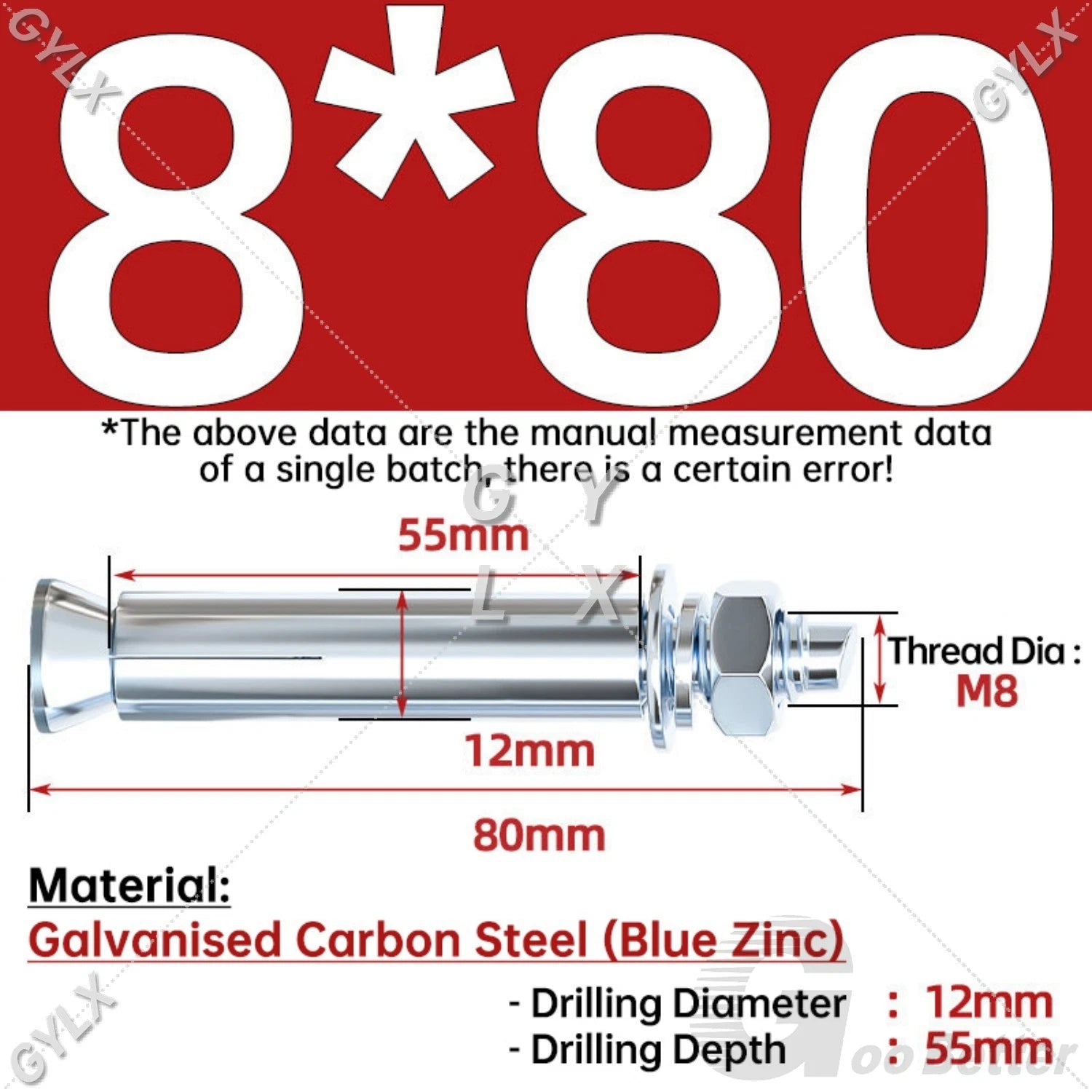 Concrete Expansion Bolts Wall Anchor Screws — M6 to M20 | Stainless Steel & Zinc Plated