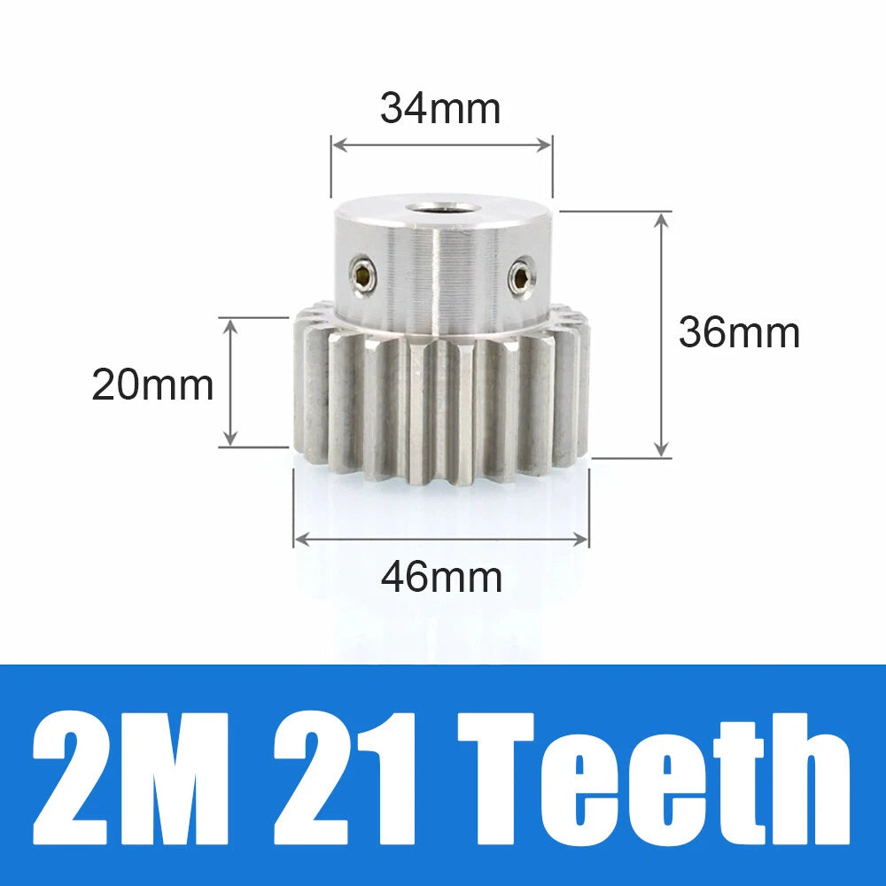 2 Module 12~30 Teeth, 8mm-25mm Bore Stainless Spur Gear, Drive Gearbox With Hub