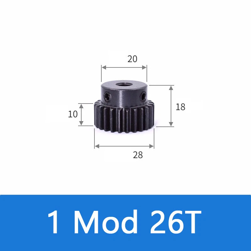Spur Gears 1 Mod Transmission Gear With Step 45# Steel Pinion Motor Gear 12T~52T