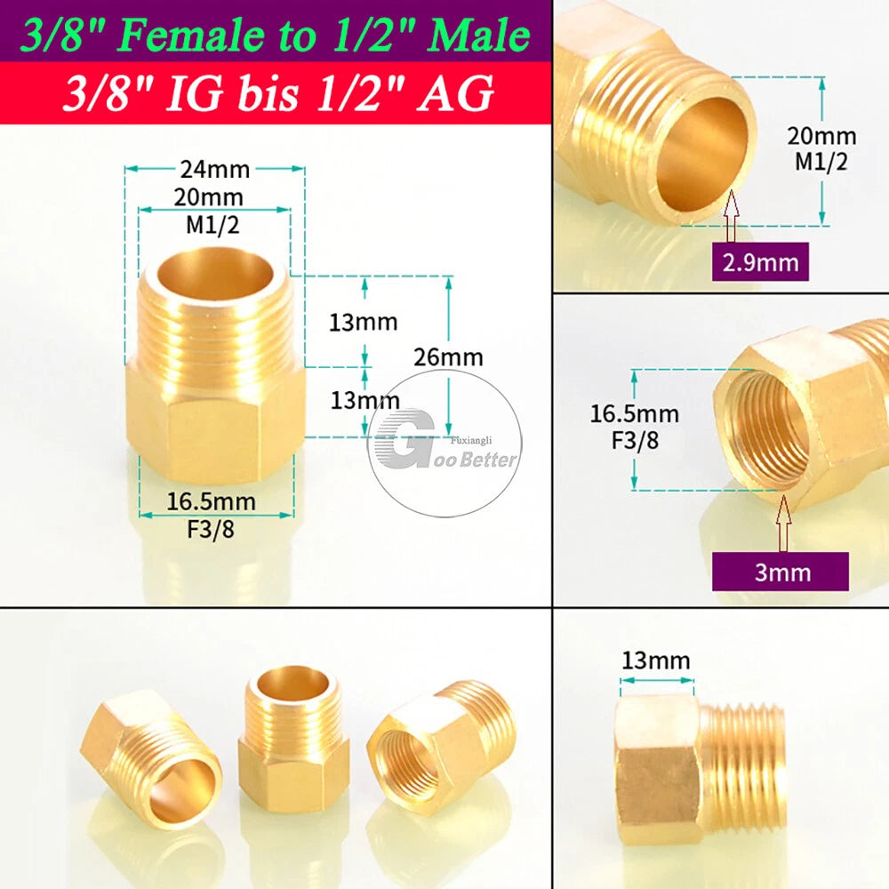 BSPT Reducing Adapter Fittings — Brass Female to Male, 1/8" to 2"