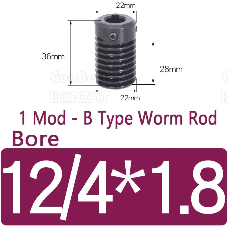 1 Modulus 20 Teeth Brass Worm Wheel Gear 1:20 Transmission Gear,Worm Rod Shaft