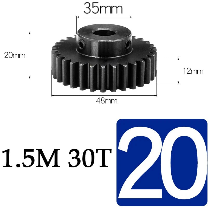 Spur Gears 1.5 Mod Transmission Gear With Step 45#Steel Pinion Motor Gear 30/80T