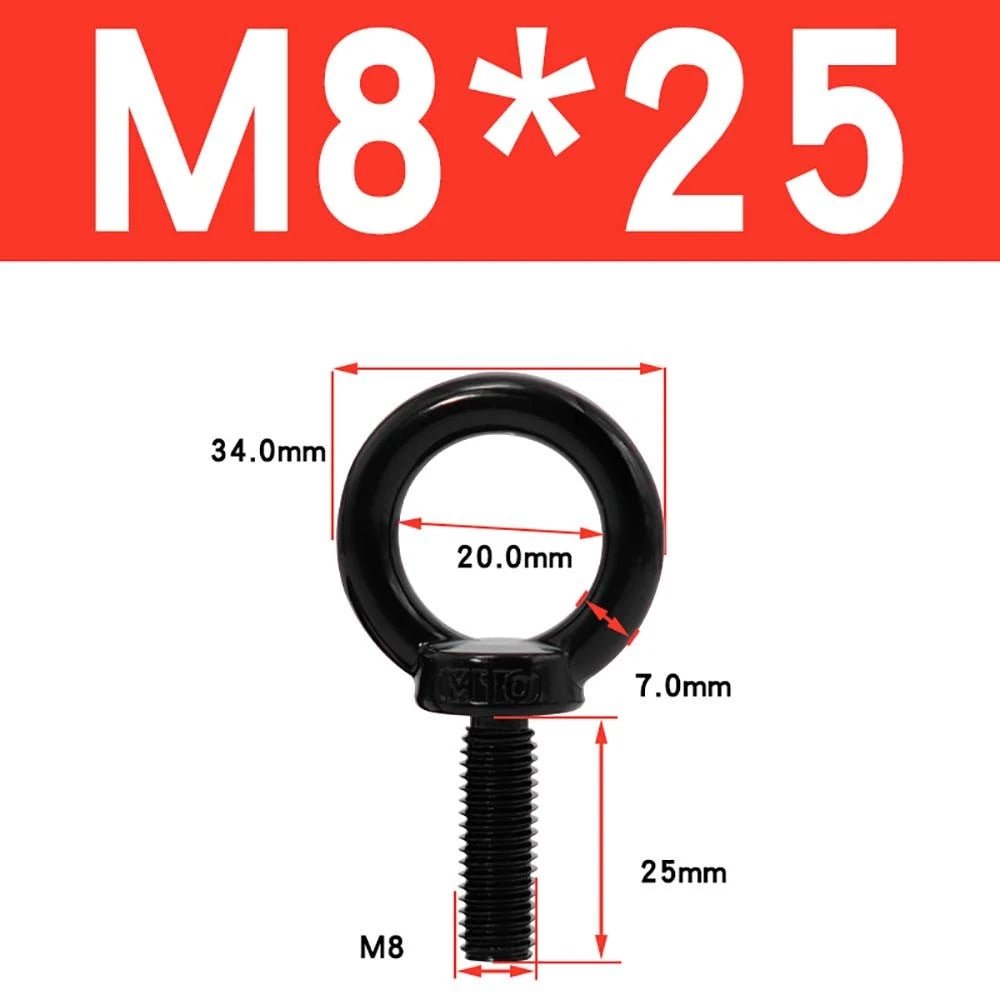 A2 304 Stainless Steel Lifting Eye Bolt — Metric M3 to M20, Rigging & Lifting Screw Eye - HomeDIYer