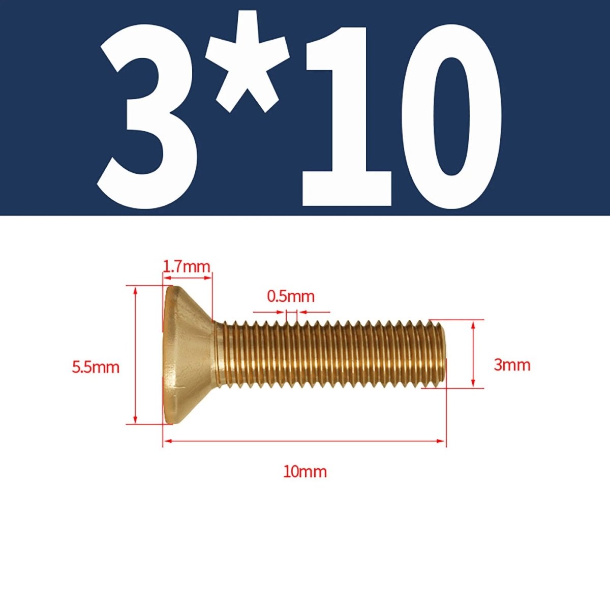 Brass Pozi Countersunk Machine Screws DIN 965 M2 - M8 Flat Head - HomeDIYer