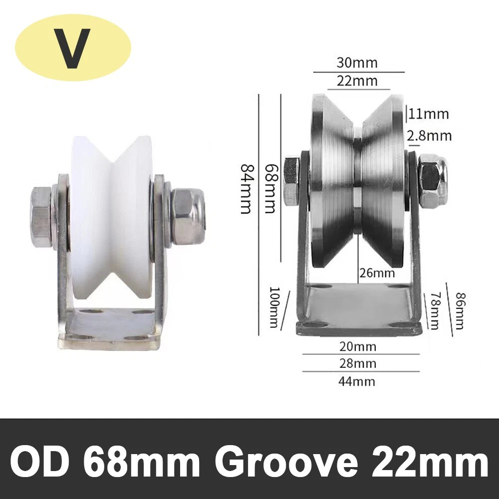 48 58 68 Pulley U V H Groove Shape Roller Wheels Idler Pulley Wheel Crane Roller