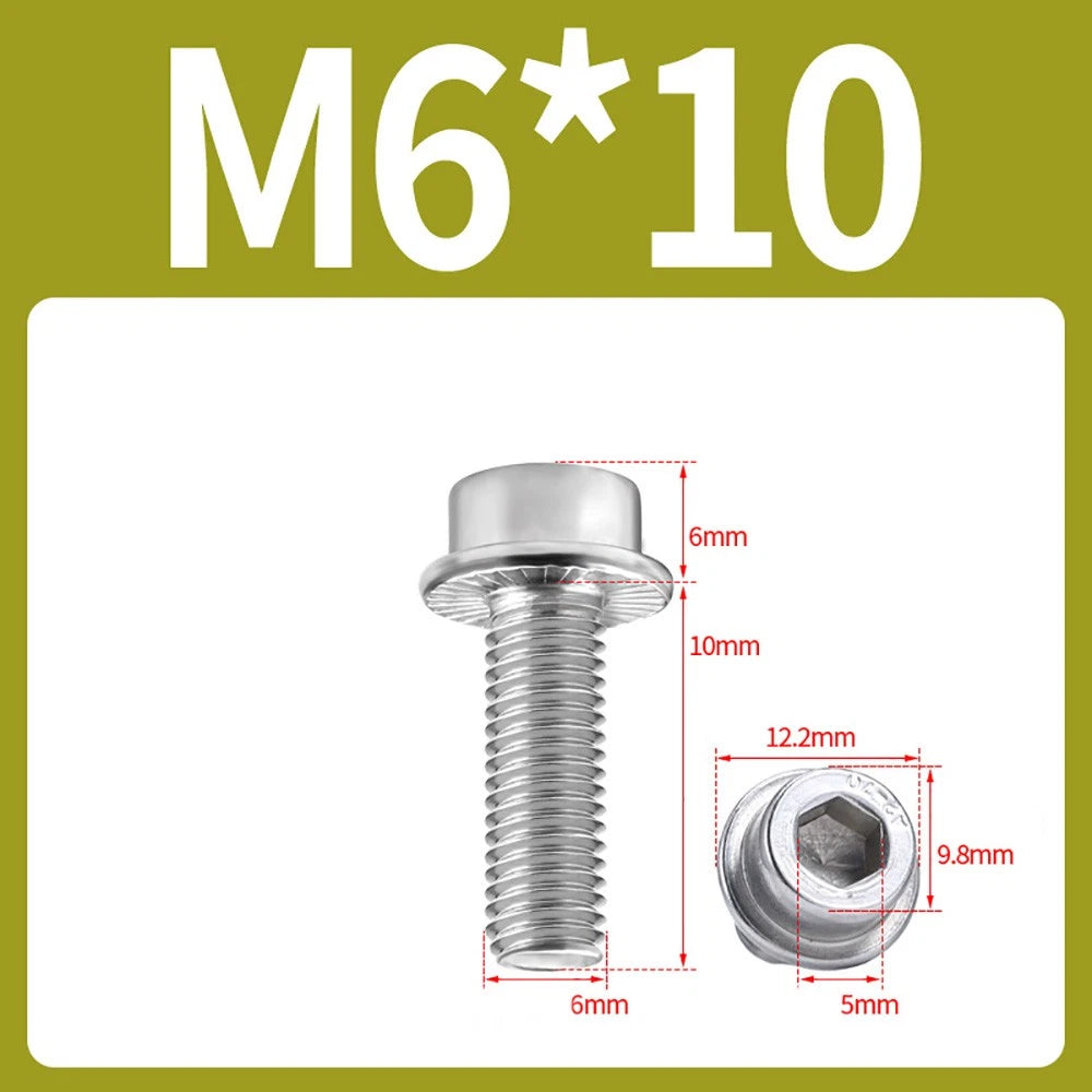 M5–M12 Flange Cap Head Hex Socket Screws – 304 Stainless Steel, Fully Threaded (8–60mm)