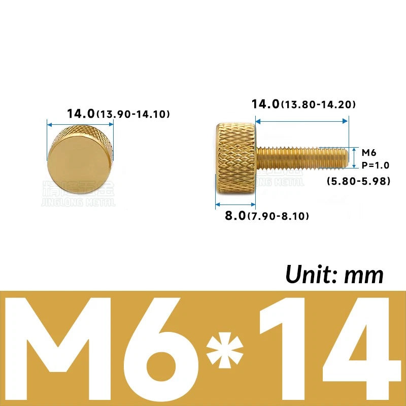 M6 Knurled Thumb Screws Aluminum Alloy DIY Hand Tighten Grip Knob Adjustmen Bolt